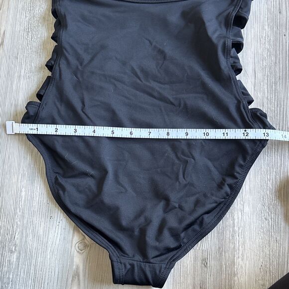 Kenneth Cole Reaction Strapless One Piece Bathing Suit With Side Cutouts Size S - Picture 6 of 7